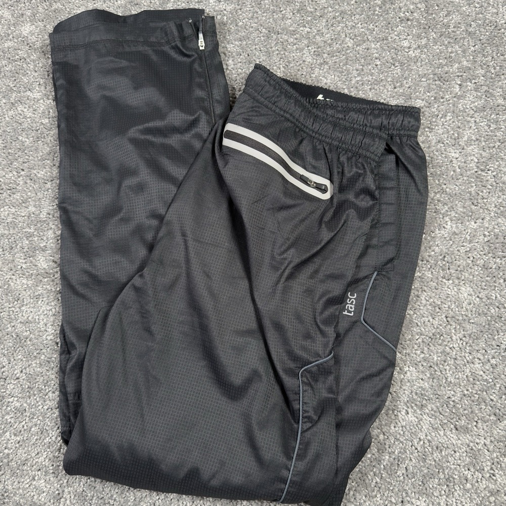 TASC Performance Poly/Bamboo Jogger Sweatpants Mens Large Geo Black Windbreaker